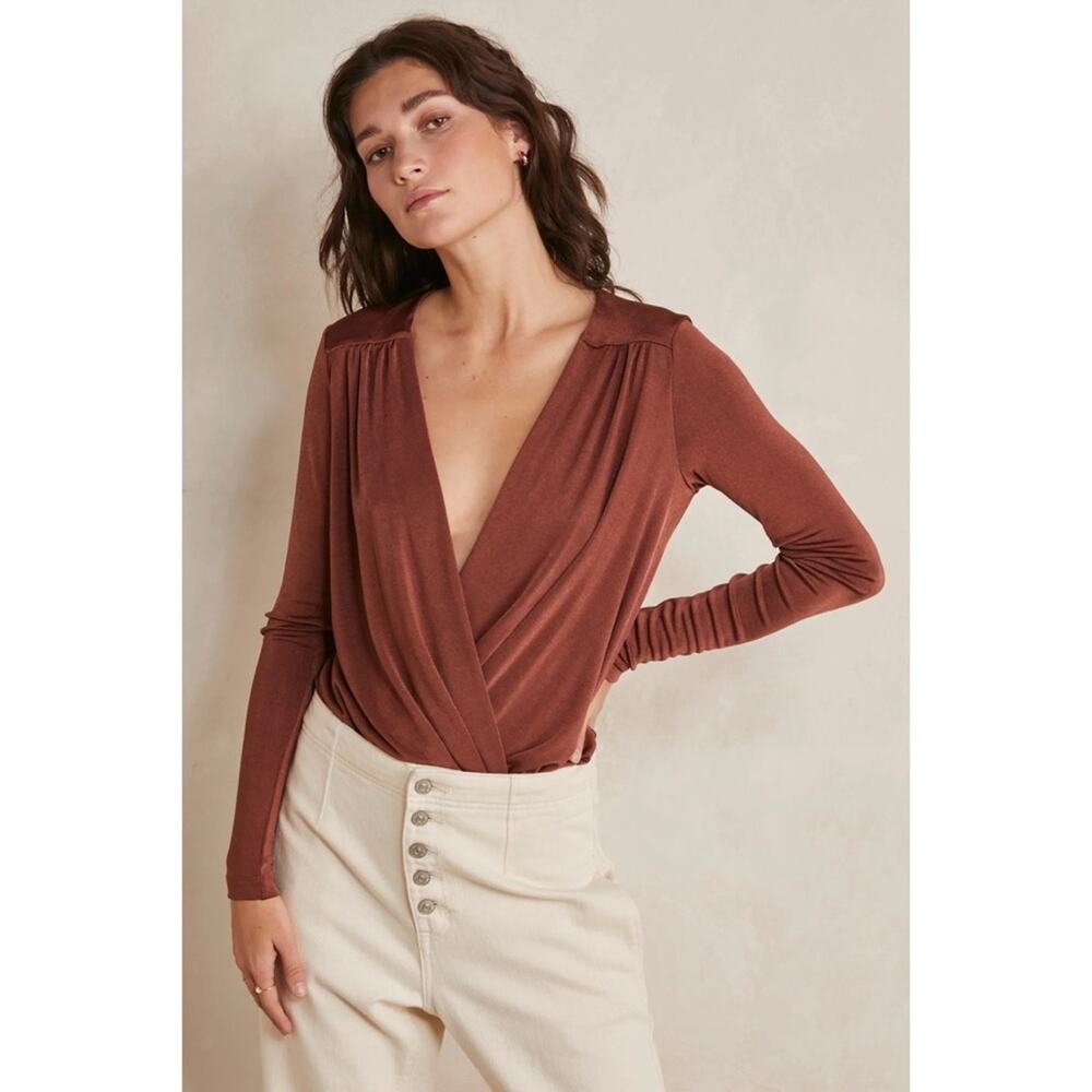 Free People Turnt Thong Bodysuit in Mesa Brown Size Medium Gently Used Boho Fall